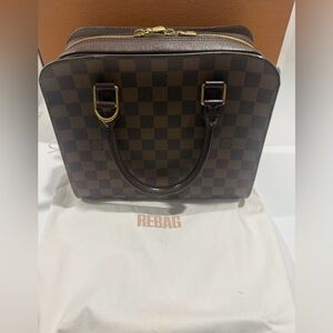 Louis Vuitton Damier Ebene Triana Handbag Authentic Classic Top Handle Excellent